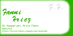 fanni hricz business card